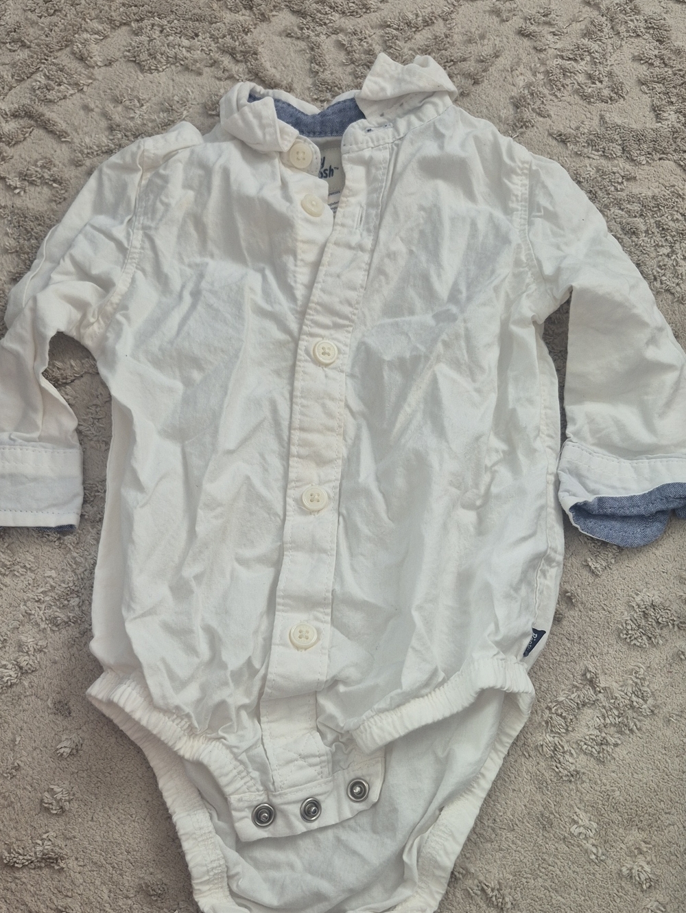 White Button-Front Baby/Toddler One-Piece Shirt